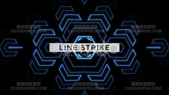 蜂巢放射蓝色科幻vj视频背景line Strike Vj Loops Background 做视频网