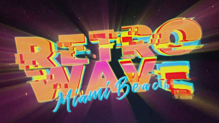 AE模板|动画效果复古文字3D组合视频素材模板#Retro Wave Intro #12插图