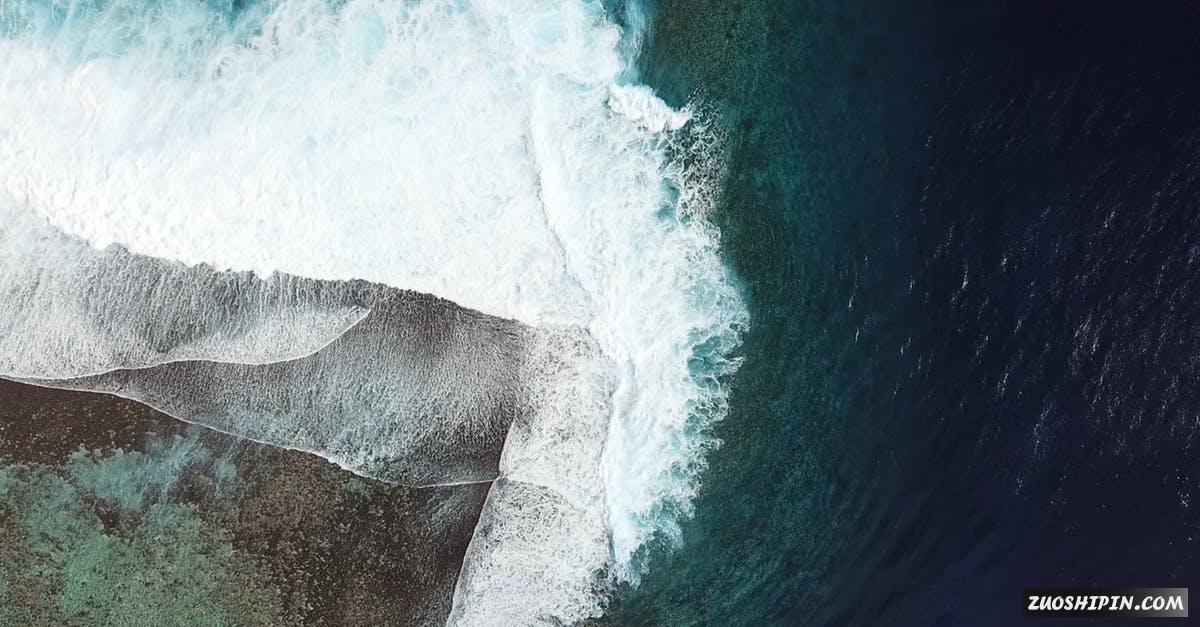 2833843|航拍波浪珊瑚礁2K泡沫视频资料插图