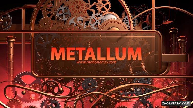 AE模板|金属机械开槽机齿轮片头视频素材模板#Metallum Mechanical Cogs Opener插图