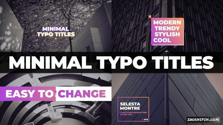 PR模板|迷你打字标题15组动画文字PR视频工程#Minimal Typo Titles插图
