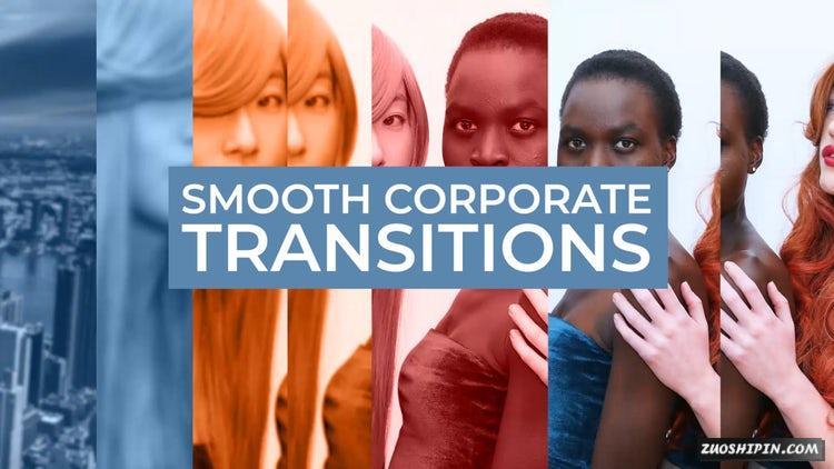 PR模板|平稳的企业色彩切片过渡PR视频模板#Smooth Corporate Transitions插图