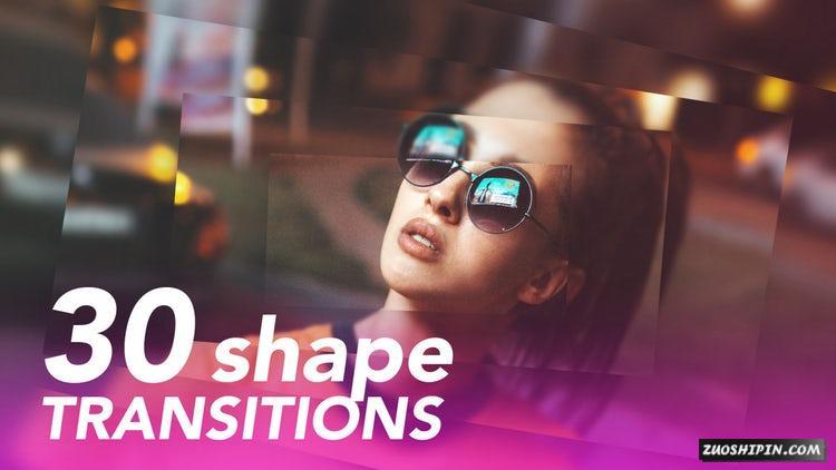 PR模板|30个几何变换过渡PR视频工程#30 Geometric Transitions Pack插图