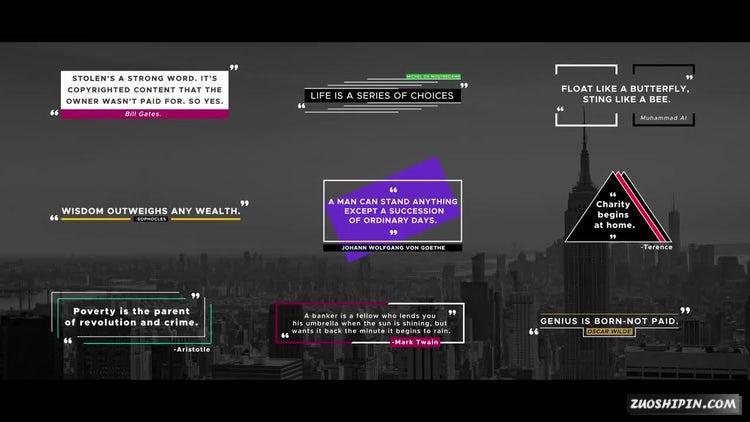 PR模板|经典语录9组动画引用PR视频工程#Classic Quotes插图