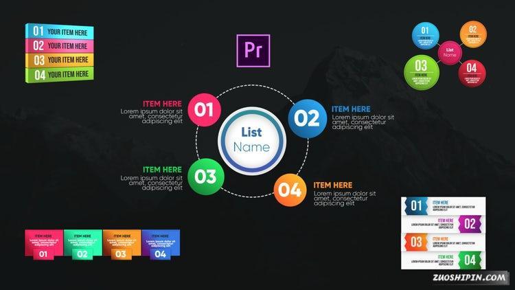 PR模板|信息图表列表元素注解PR视频工程免费下载V4#Infographic Lists V4插图
