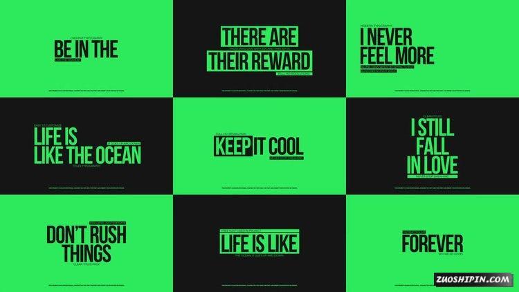 PR模板|排版标题创意素材9套色彩包PR素材工程视频#Typography Titles Pack插图