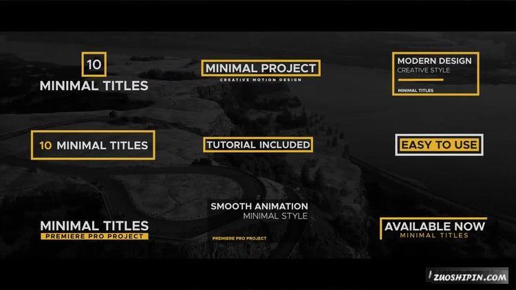 PR模板|迷你标题包10组黄色包装素材视频#Minimal Titles Pack插图