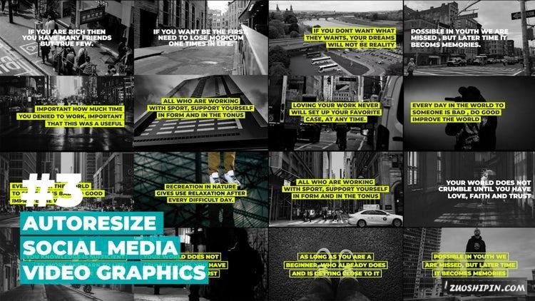 PR模板|社交媒体视频图像-自动缩转场视频模板#Social Media Video Graphics - Autoresize插图