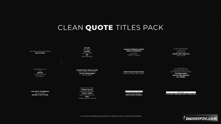 PR模板|干净的全屏标题文字动画下载#Clean Quote Titles Pack插图