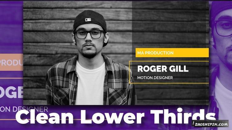 PR模板|清洁字幕条立体文字包装素材视频模板#Clean Lower Thirds插图