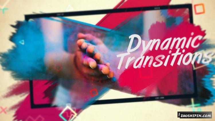 PR模板|旋转彩色画笔笔刷照片展示模板#Artbrush Reel插图