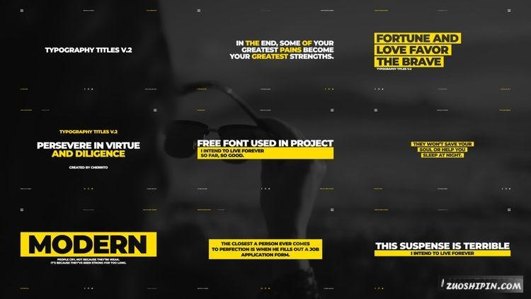 PR模板|9套视频设计版式标题模板V.2#Typography Titles V.2插图