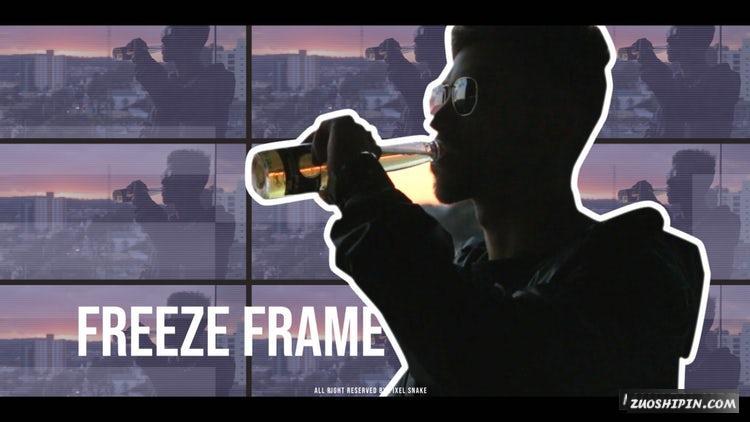 白色描边+文字城市定格片头PR模板|Urban Freeze Frame Opener插图