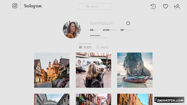INS个人主页照片宣幻灯片放映PR模板#Instagram Promo Slideshow插图