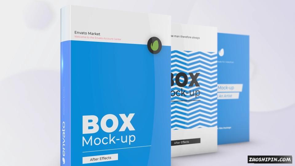 AE模板|书籍杂志软件盒子包装封面设计AE模板视频素材 Box Product Pack Mockup插图(10)