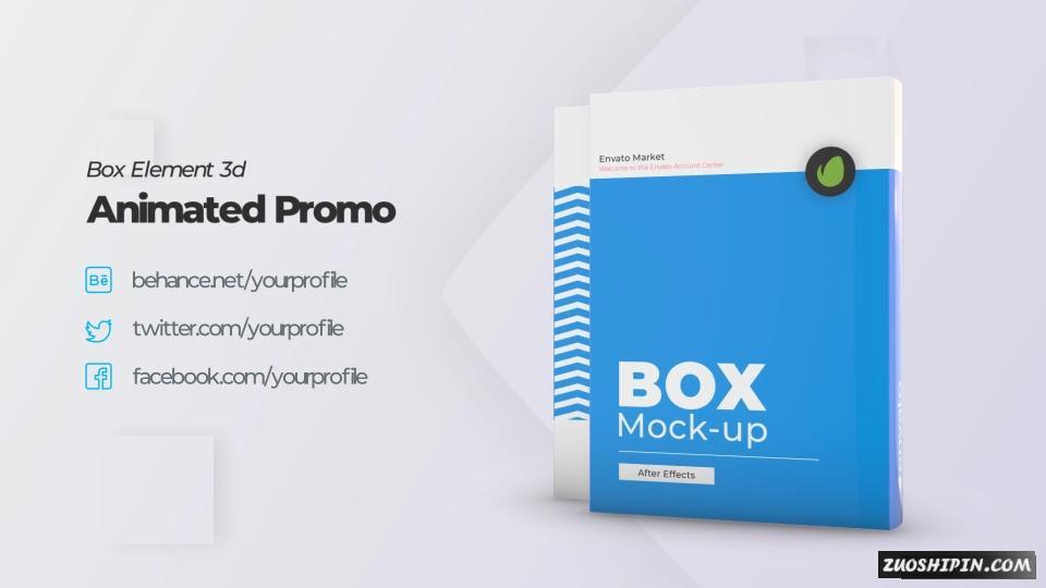 AE模板|书籍杂志软件盒子包装封面设计AE模板视频素材 Box Product Pack Mockup插图(12)