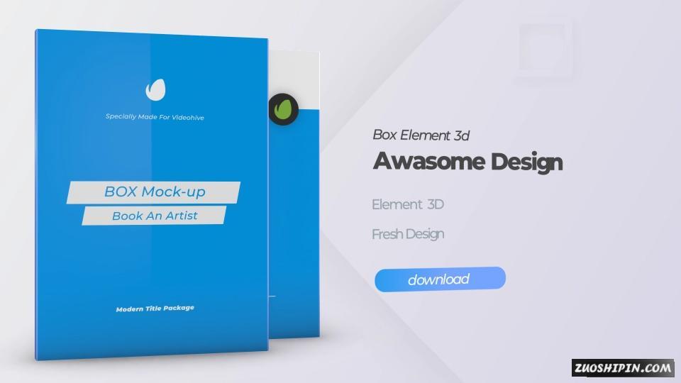 AE模板|书籍杂志软件盒子包装封面设计AE模板视频素材 Box Product Pack Mockup插图(2)