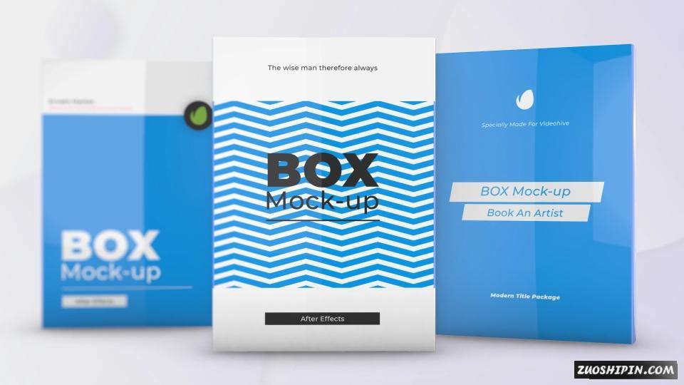 AE模板|书籍杂志软件盒子包装封面设计AE模板视频素材 Box Product Pack Mockup插图(3)