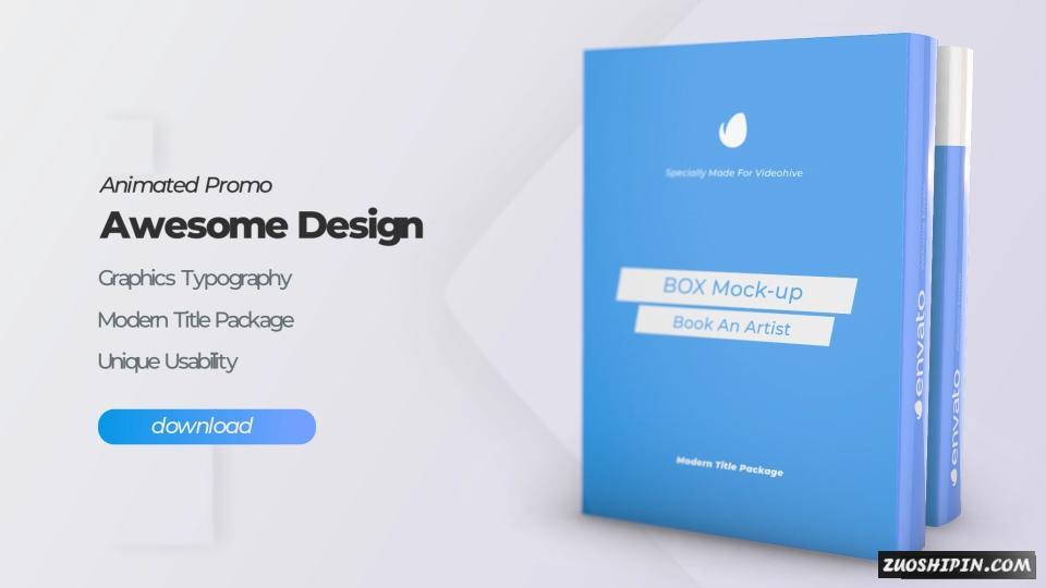 AE模板|书籍杂志软件盒子包装封面设计AE模板视频素材 Box Product Pack Mockup插图(5)