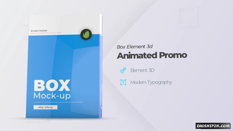 AE模板|书籍杂志软件盒子包装封面设计AE模板视频素材 Box Product Pack Mockup插图(8)