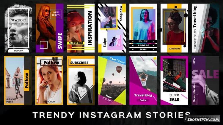 PR模板|时髦的旅行任务介绍包装竖屏手机视频故事#Trendy Instagram Stories插图