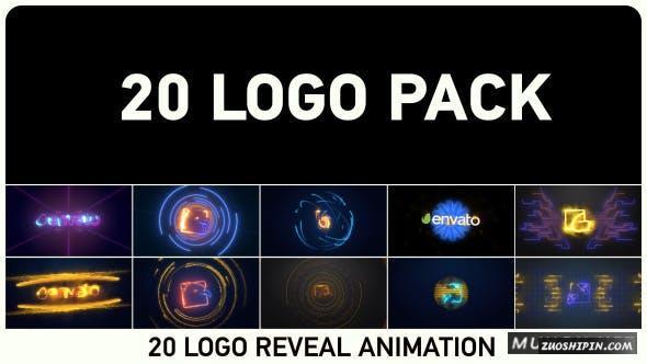 AE模板|20种激光电流能量LOGO标志片头AE模板视频素材 Logo Pack插图