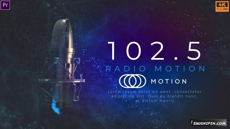 收音机麦克风动态动画LOGO标志片头PR模板|#Radio Logo Opener插图