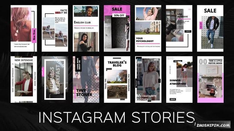 15组图文故事独特设计INS风PR模板|Instagram Stories插图