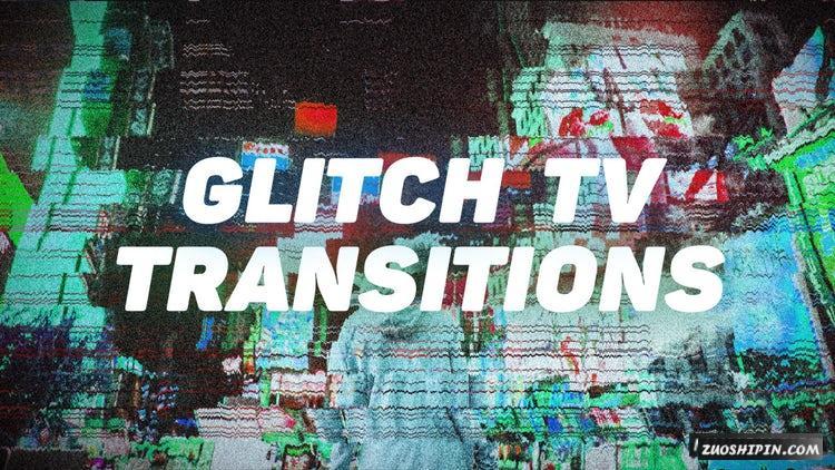 8组画面破坏故障电视转换PR模板|Glitch TV Transitions插图
