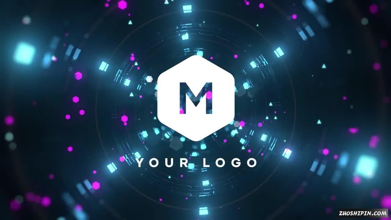 隧道标志发光三维未来logo标志ae模版插图