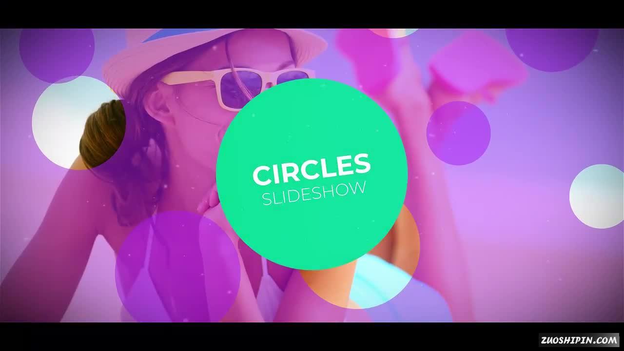 15组彩色圆形幻灯片片头ae模版插图