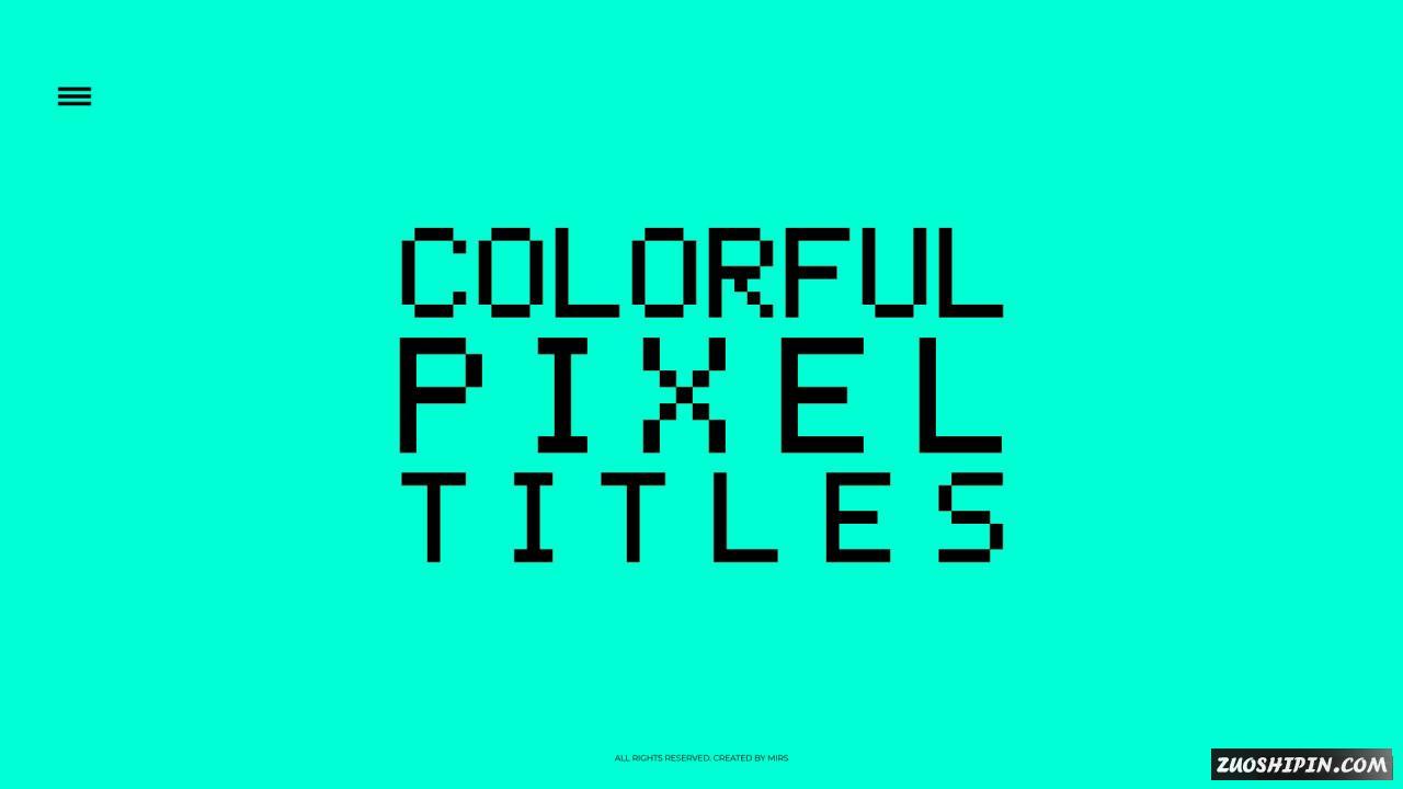 彩色像素标题文字动画9套ae模版插图